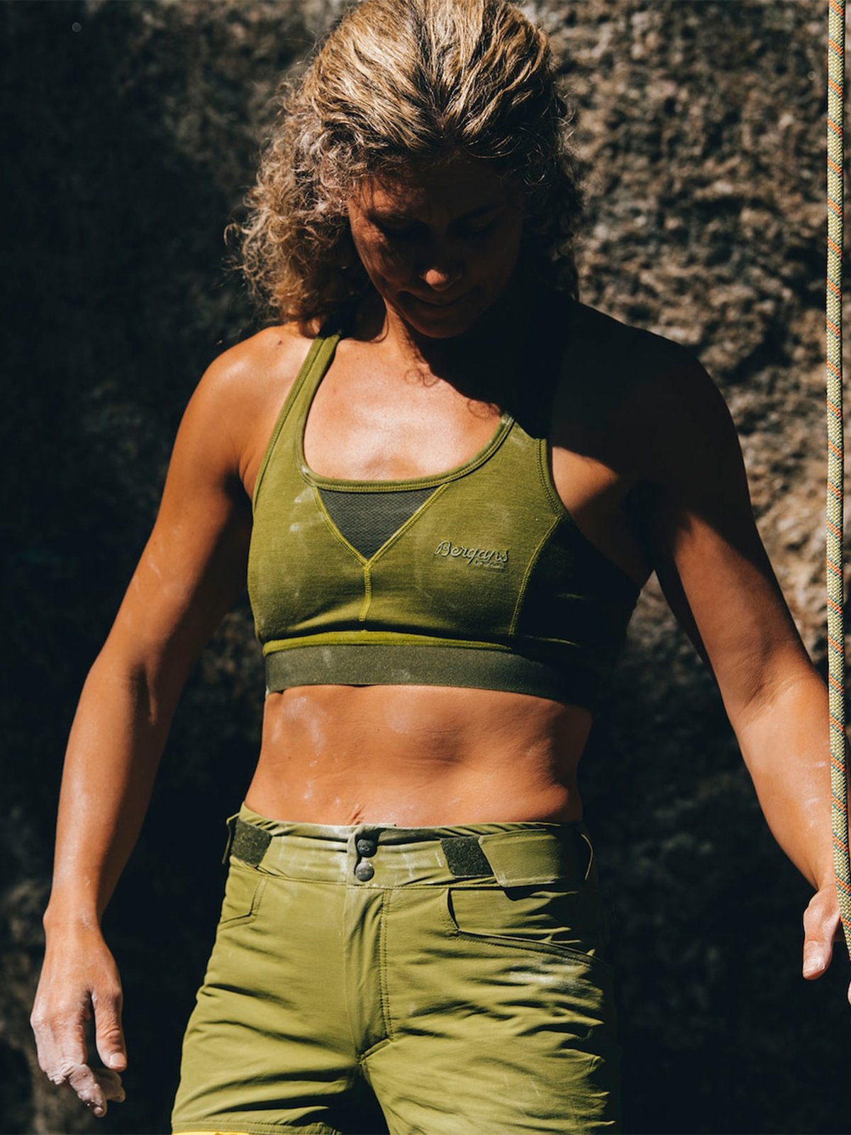 Bergans Cecilie Wool Top Trail Green / Dark Olive Green