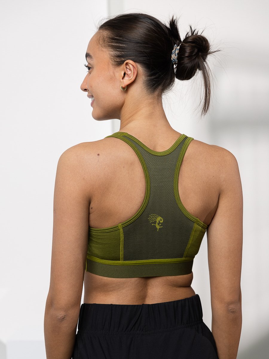 Bergans Cecilie Wool Top Trail Green / Dark Olive Green