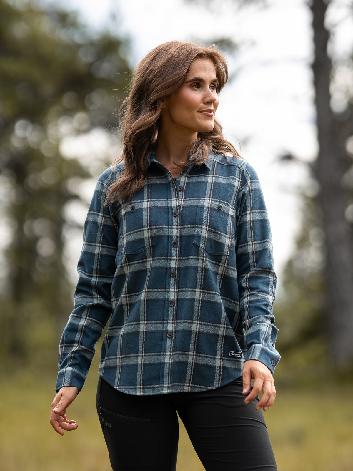 Bergans Tovdal Shirt Orion Blue / Misty Forest Check