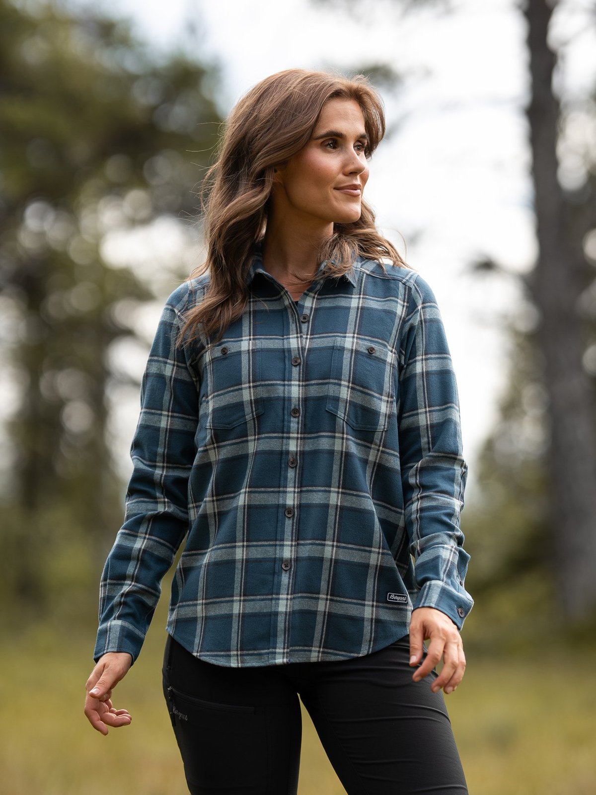 Bergans Tovdal Shirt Orion Blue / Misty Forest Check