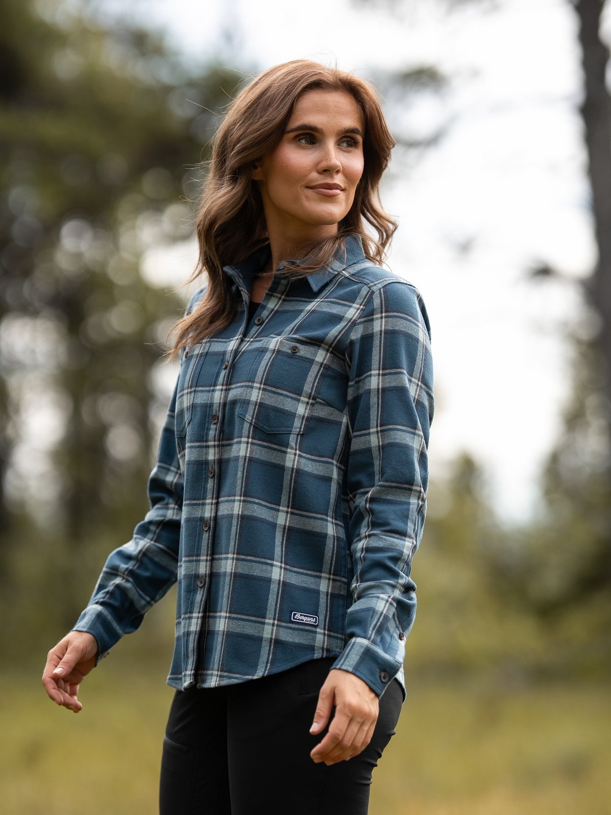 Bergans Tovdal Shirt Orion Blue / Misty Forest Check