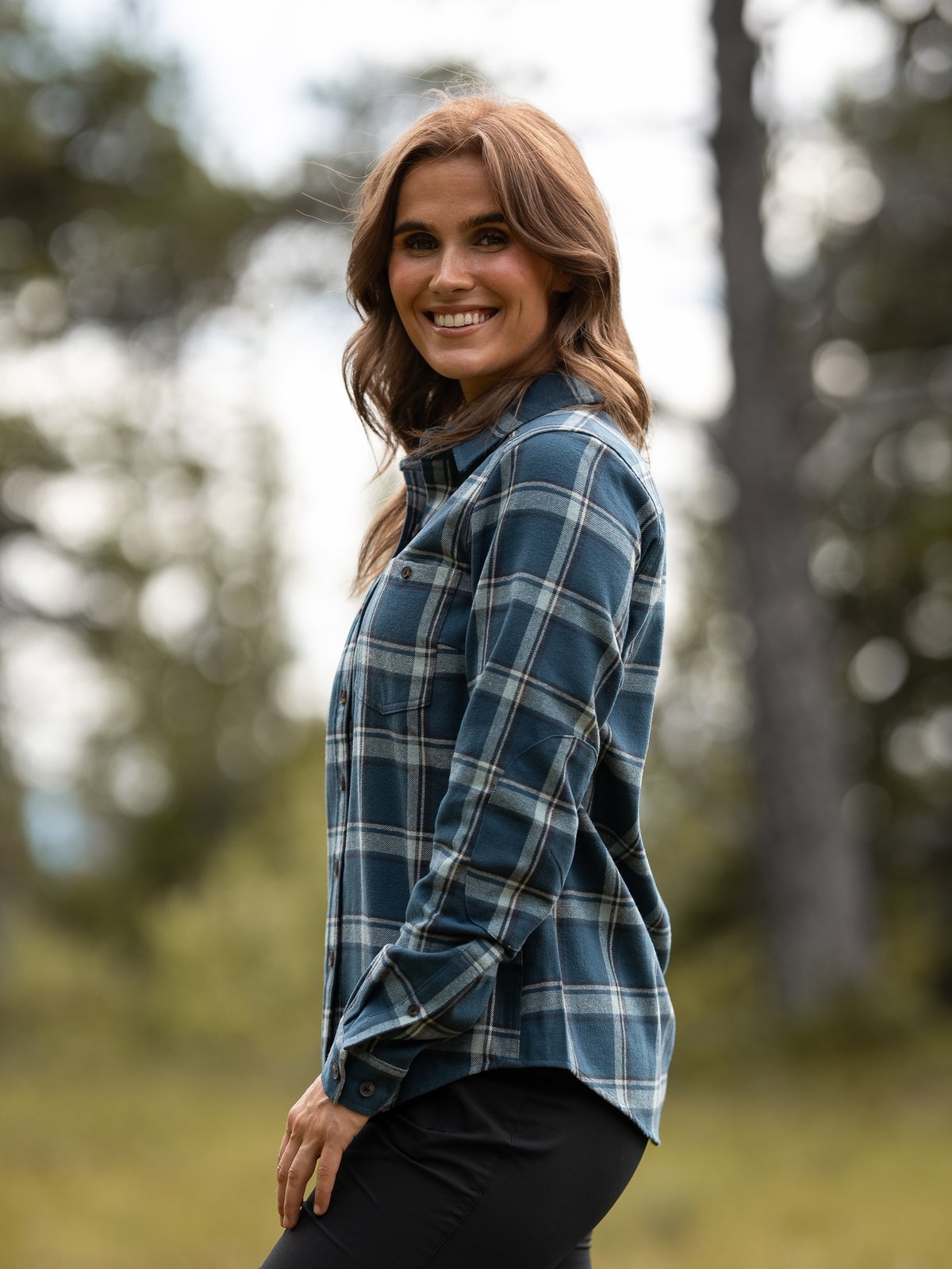 Bergans Tovdal Shirt Orion Blue / Misty Forest Check