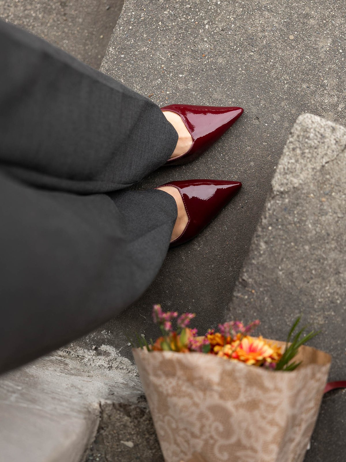 Bianco Maralyn Slingback Patent Burgundy