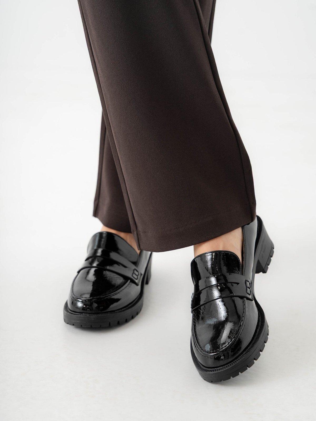 Bianco Pearl Simple Penny Loafer Patent Aquarius Black