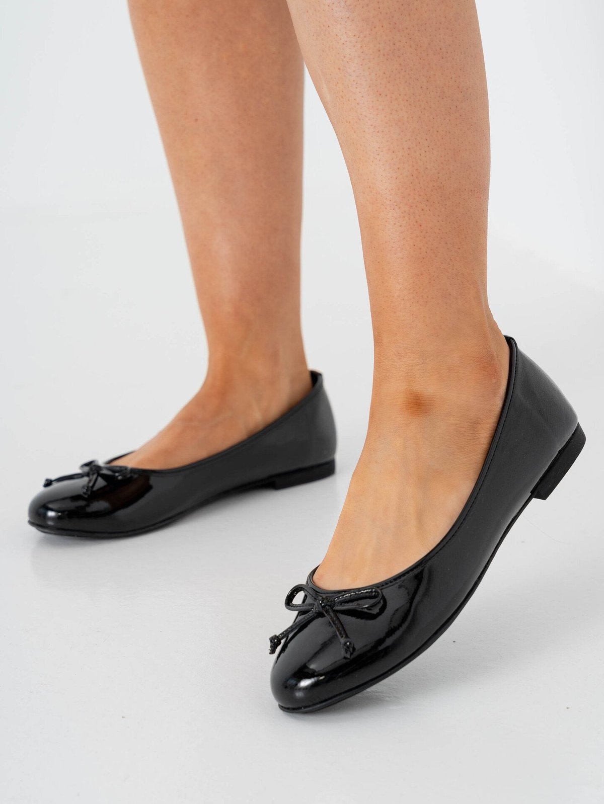 Bianco Celine Ballerina Faux Leather Black