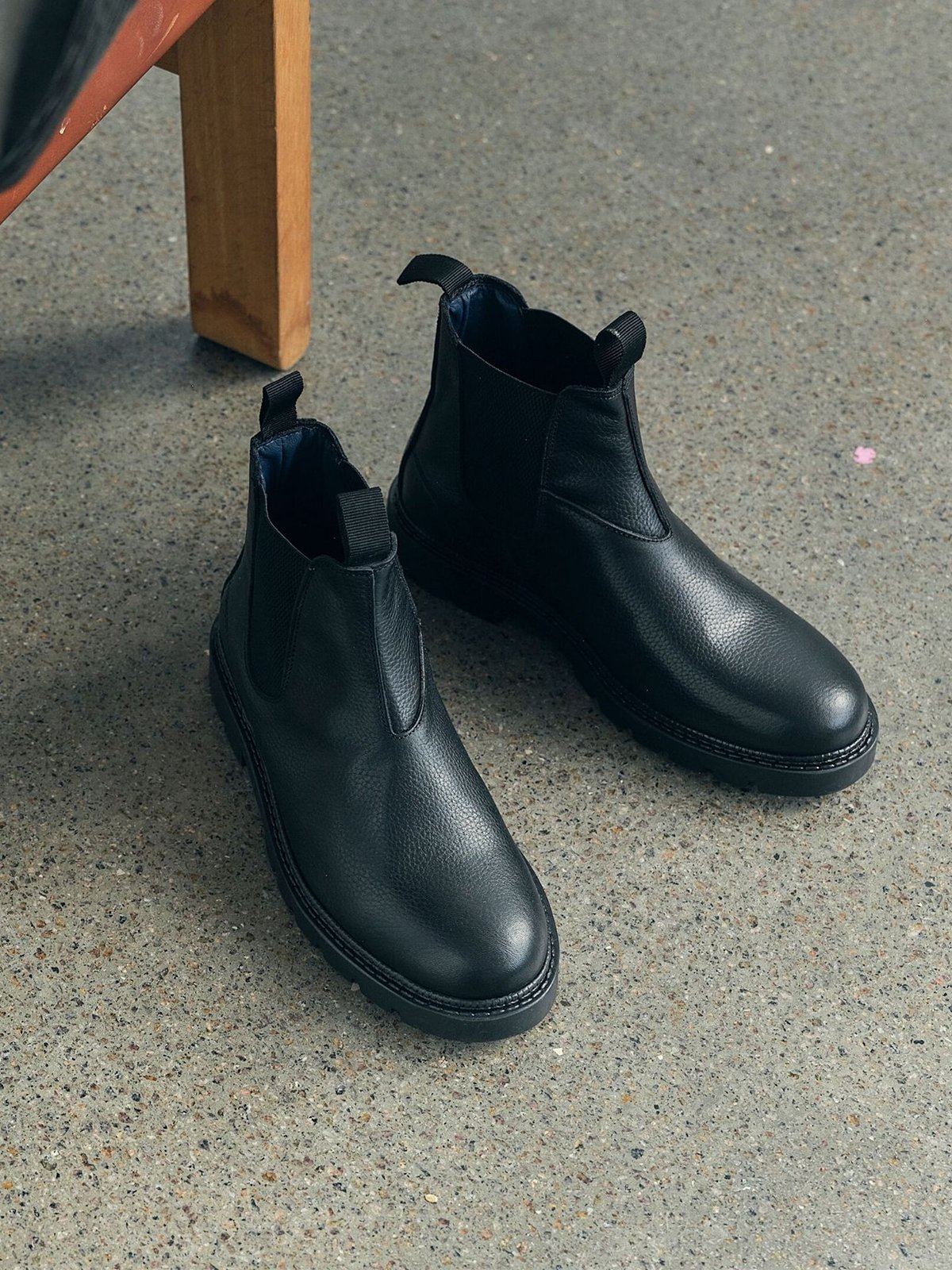 Bianco Jeff Chelsea Texas Tumbled Leather Black