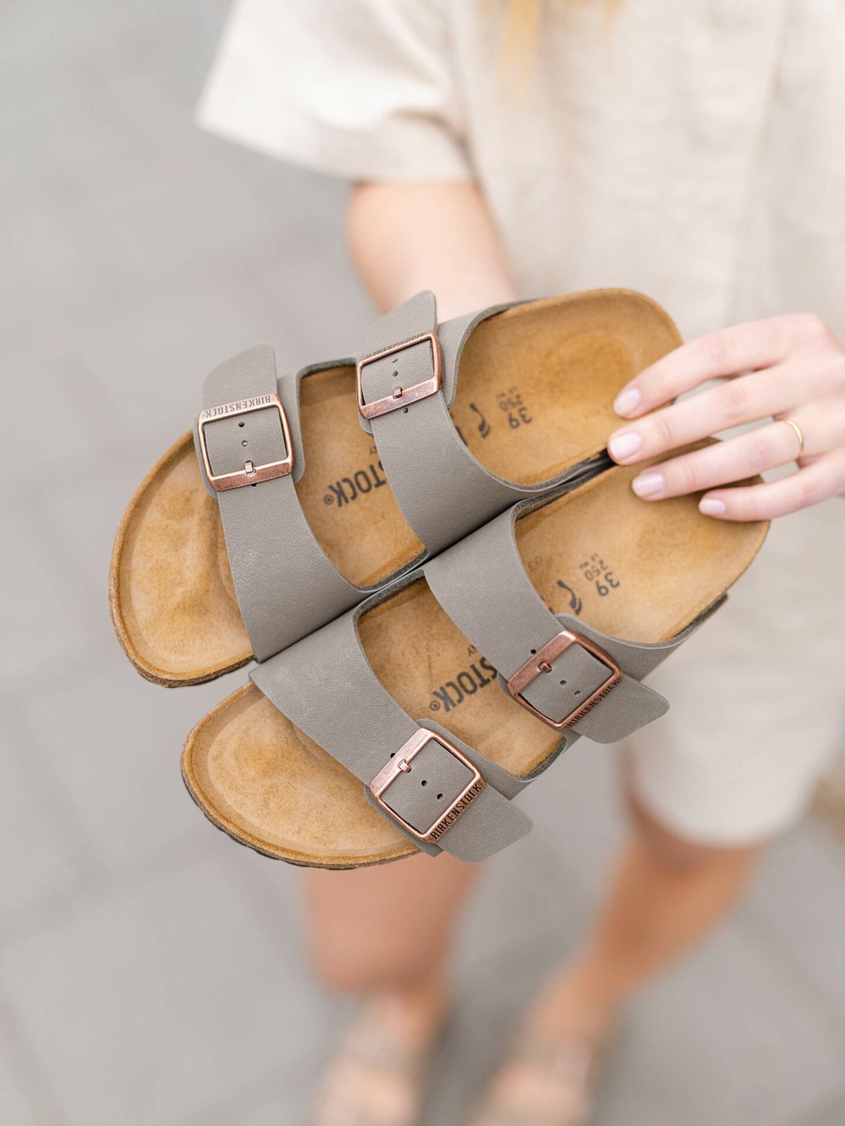 Birkenstock Arizona Birko-Flor Nubuck Stone