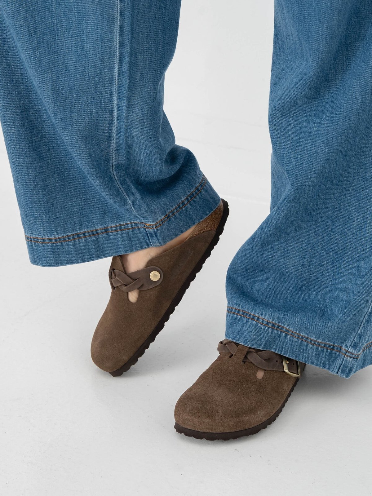 Birkenstock Boston Braided Suede Leather Carafe