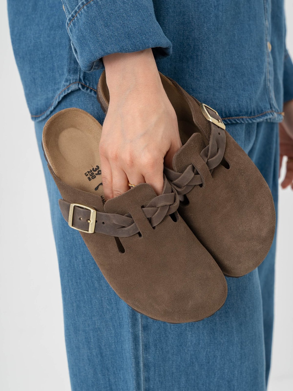 Birkenstock Boston Braided Suede Leather Carafe