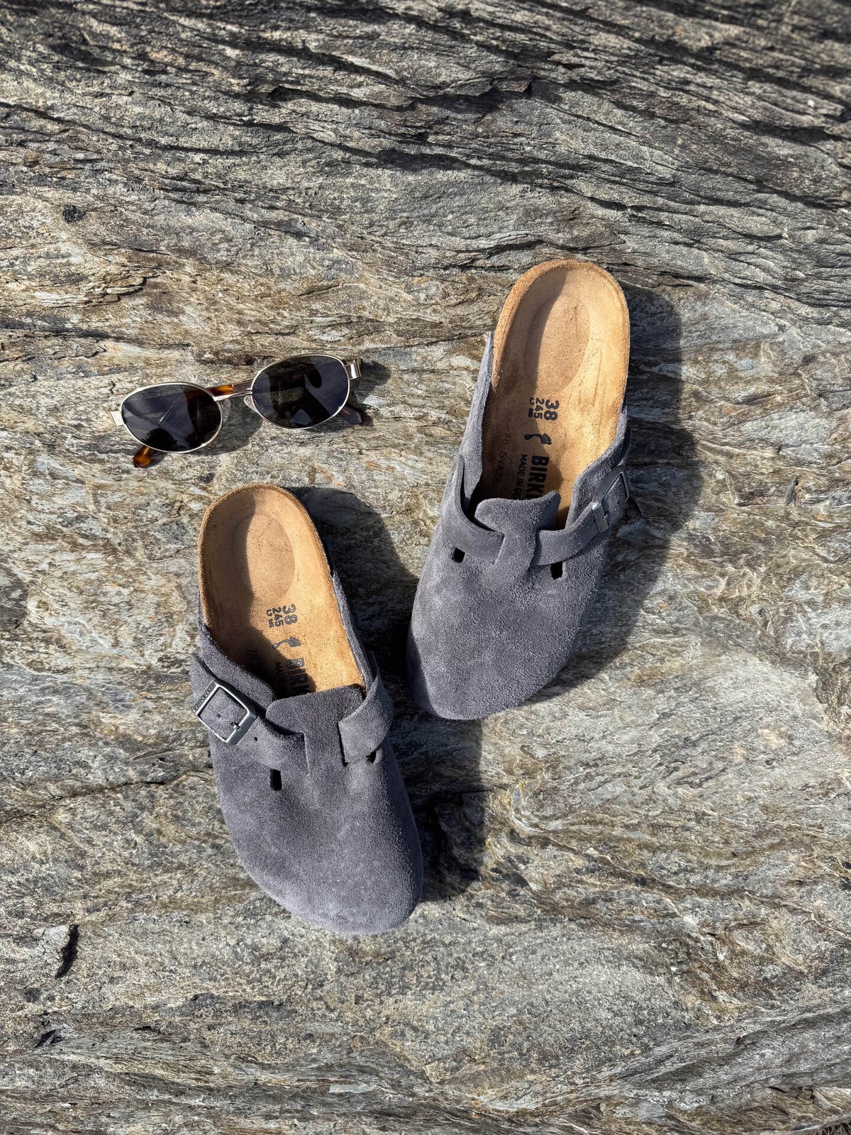 Birkenstock Boston Suede Leather Charcoal
