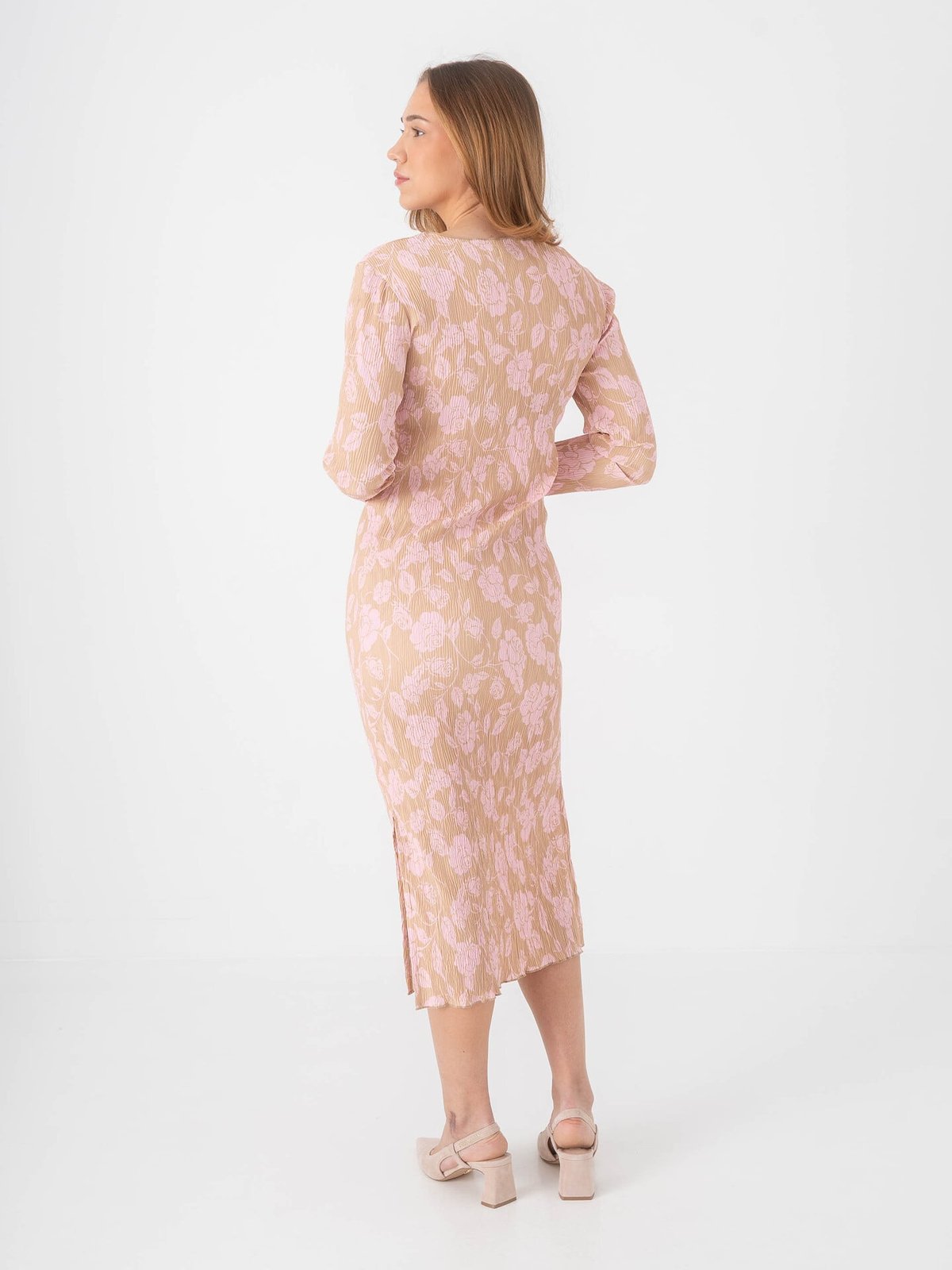 BYIC Oda Dress Beige Pink Blossom