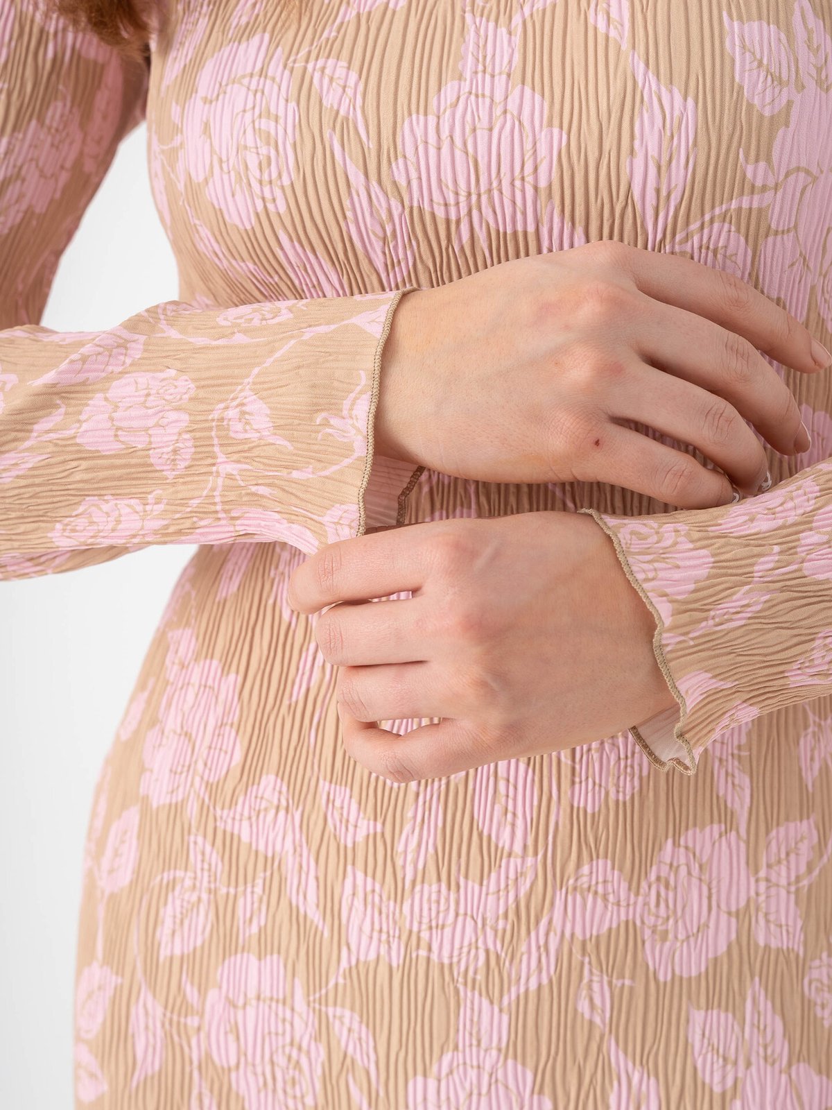 BYIC Oda Dress Beige Pink Blossom