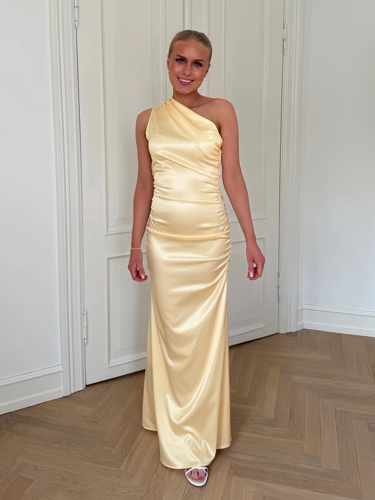 BYIC Andrea Satin Dress Yellow