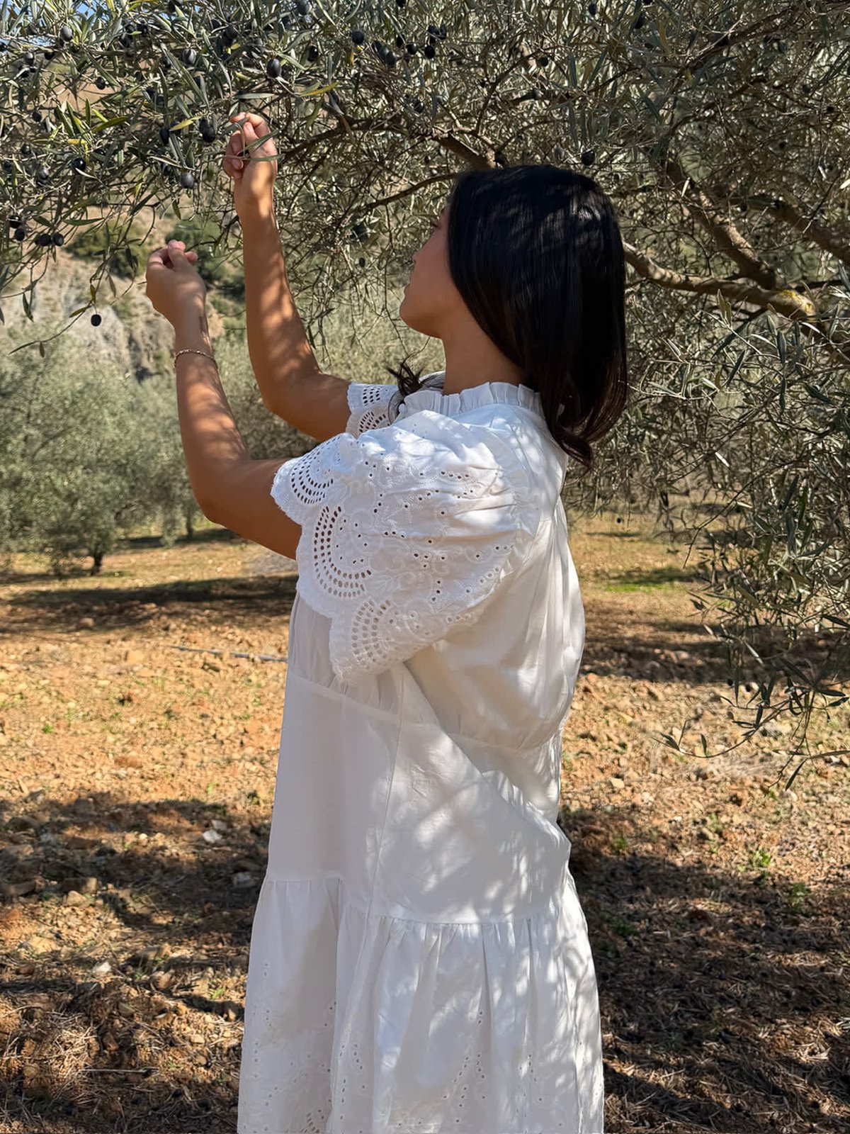 BYIC Solveig Dress White Embroidery