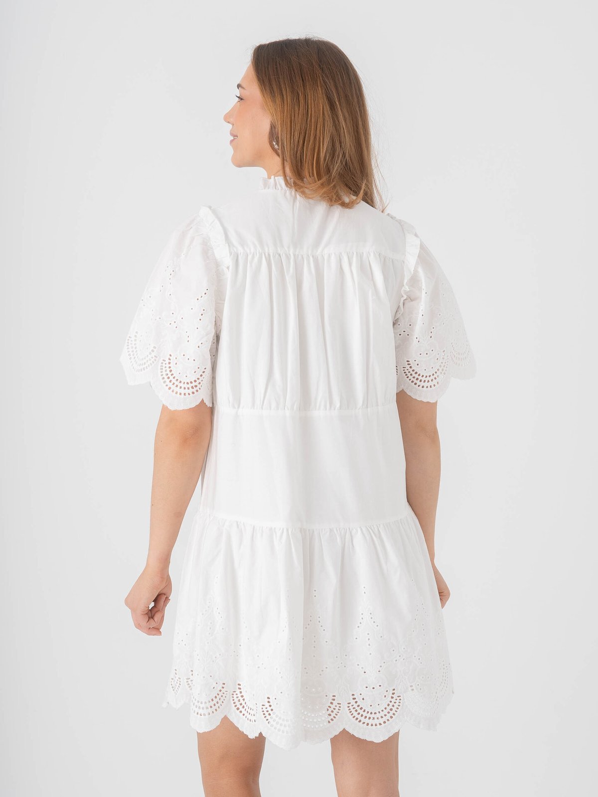 BYIC Solveig Dress White Embroidery