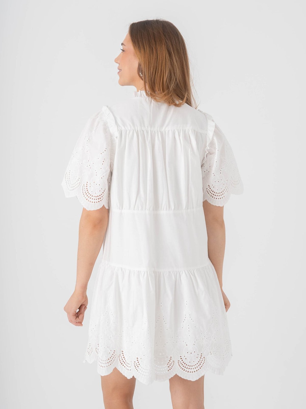 BYIC Solveig Dress White Embroidery