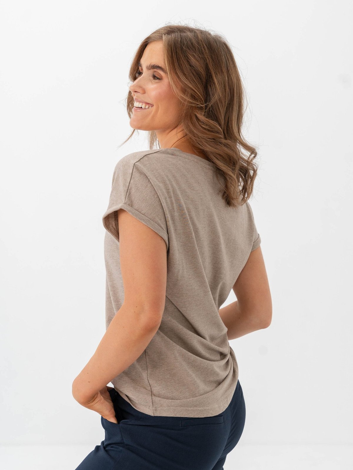 B.YOUNG Pamila T-shirt Roasted Cashew Melange