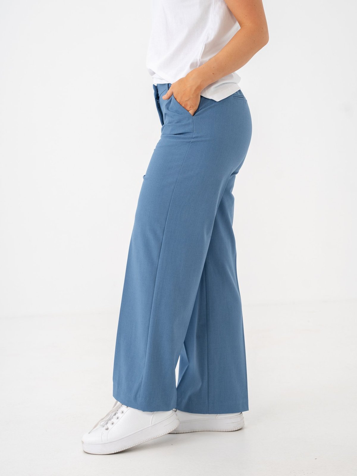 B.YOUNG Danta Wide Leg Pants 2 Cropped Riverside Melange