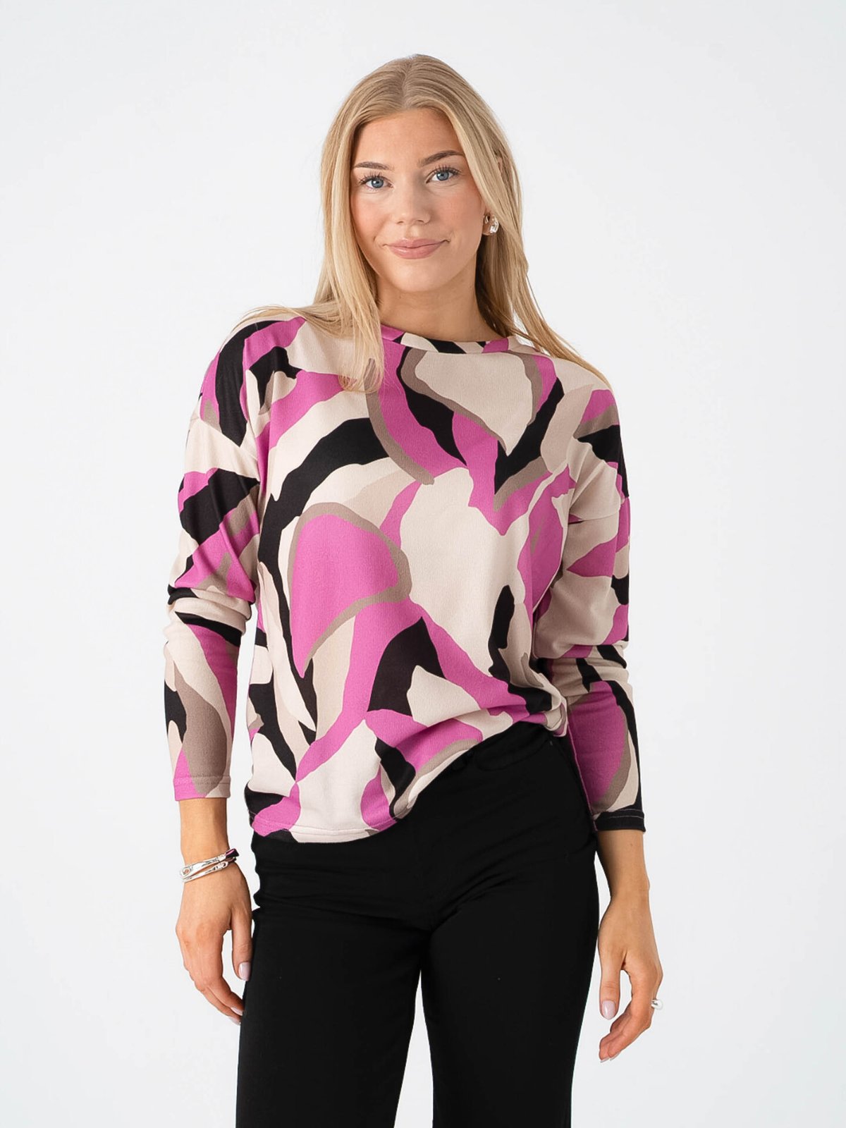 B.YOUNG Pieta All Over Print Top Philox Pink