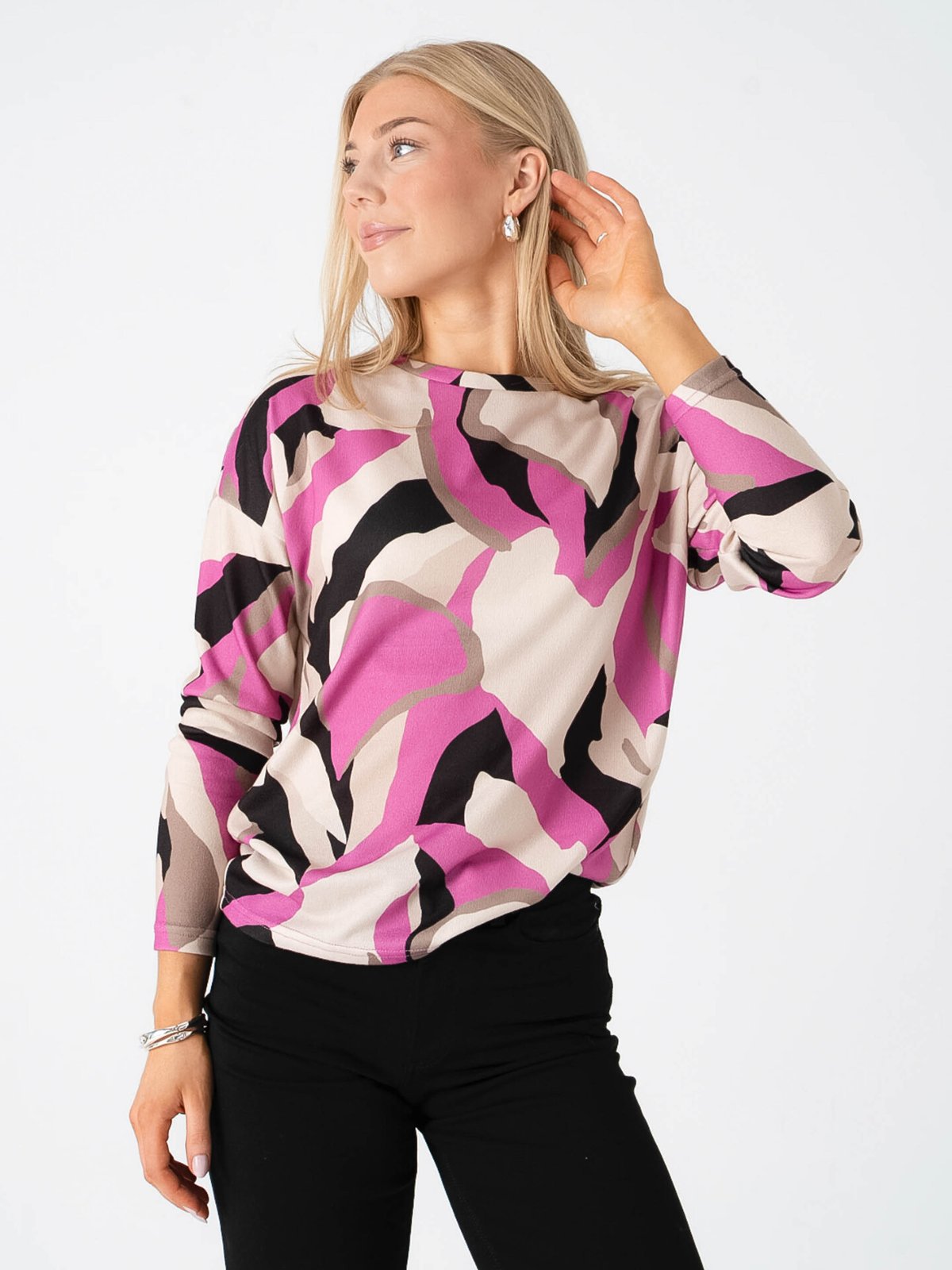 B.YOUNG Pieta All Over Print Top Philox Pink