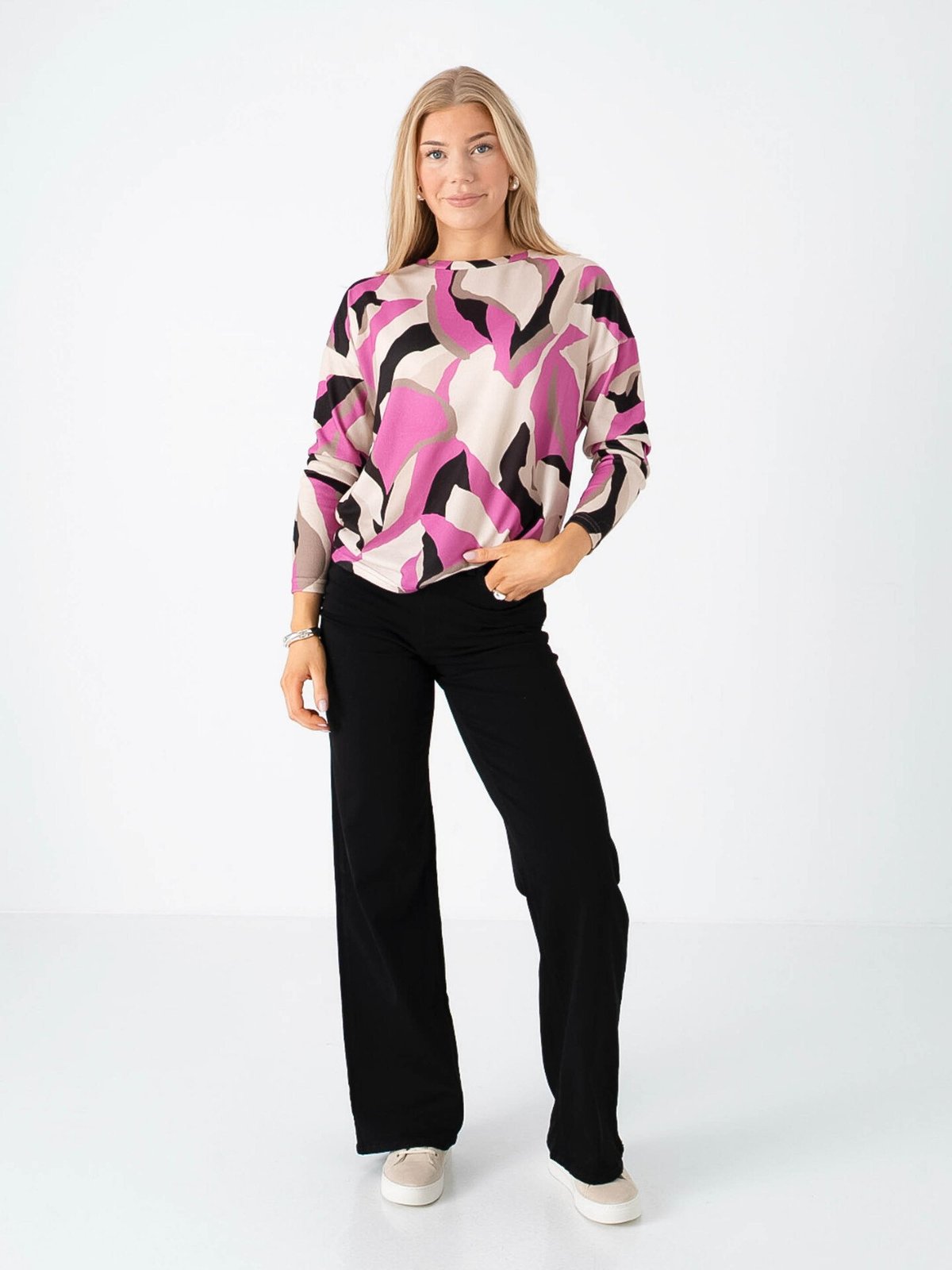 B.YOUNG Pieta All Over Print Top Philox Pink