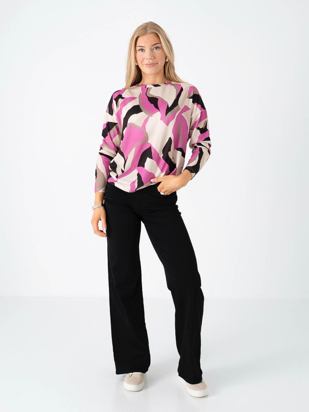 B.YOUNG Pieta All Over Print Top Philox Pink