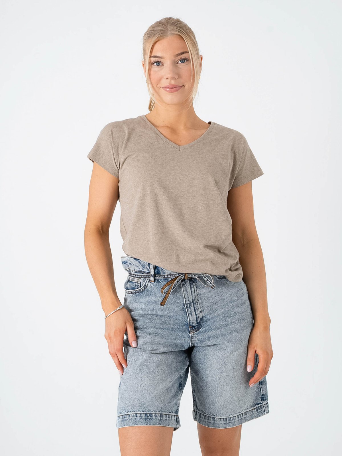 B.YOUNG Pamila V Tee Chinchilla Melange