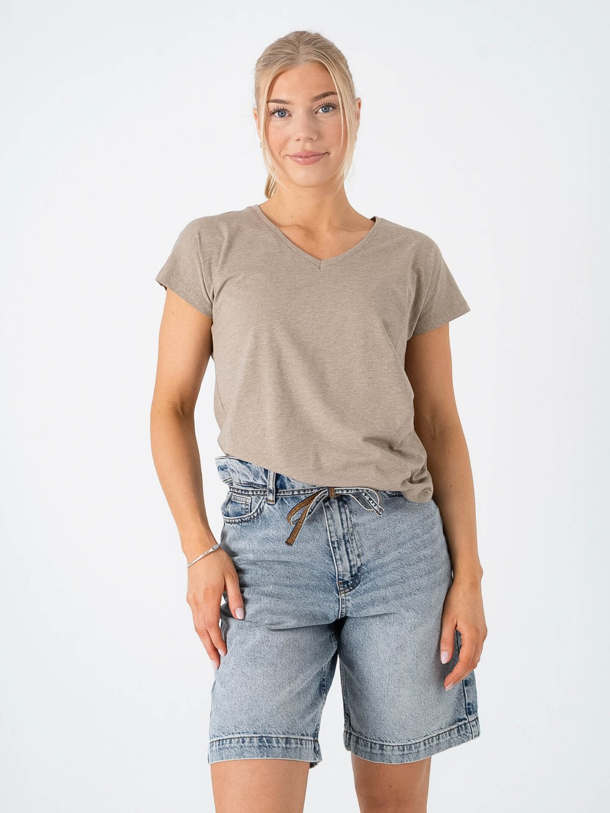 B.YOUNG Pamila V Tee Chinchilla Melange