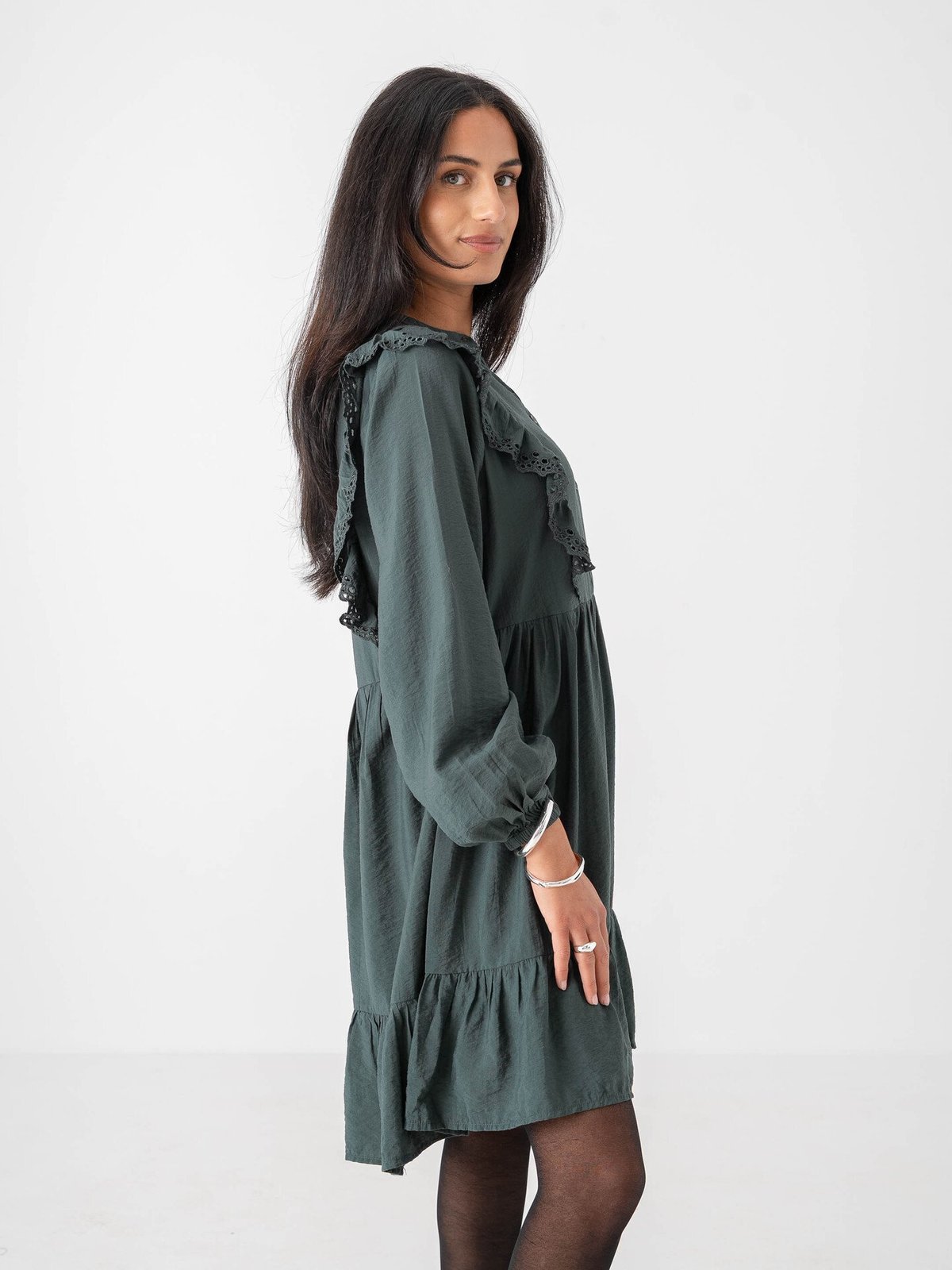 B.YOUNG Janva Frill Short Dress Green Gables