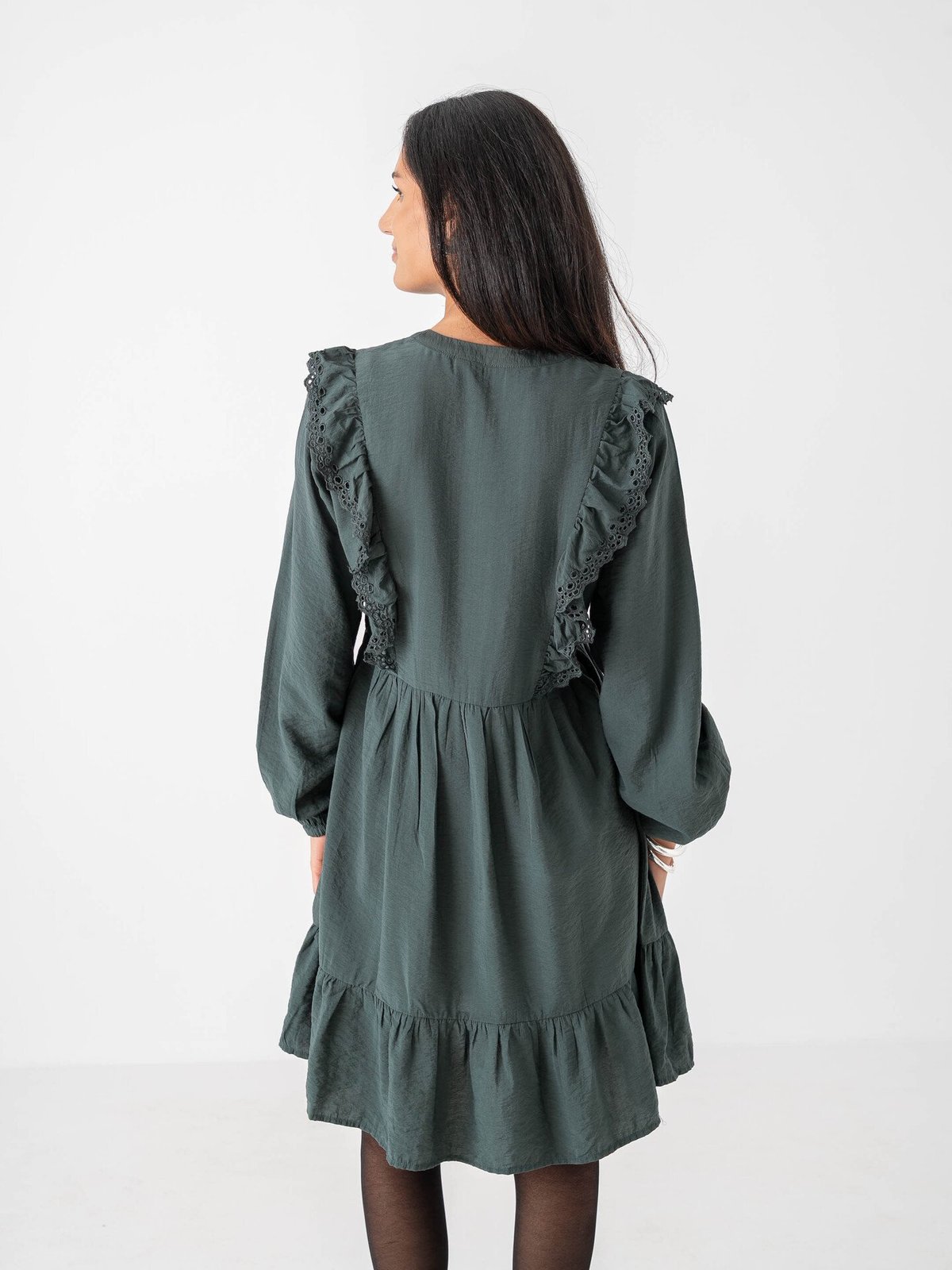 B.YOUNG Janva Frill Short Dress Green Gables