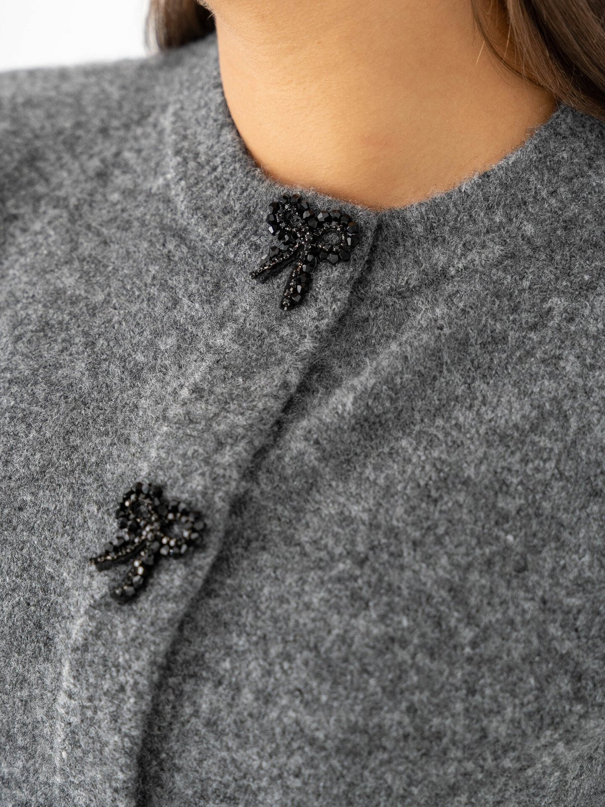 B.YOUNG Omea Deco Cardigan Dark Grey Melange