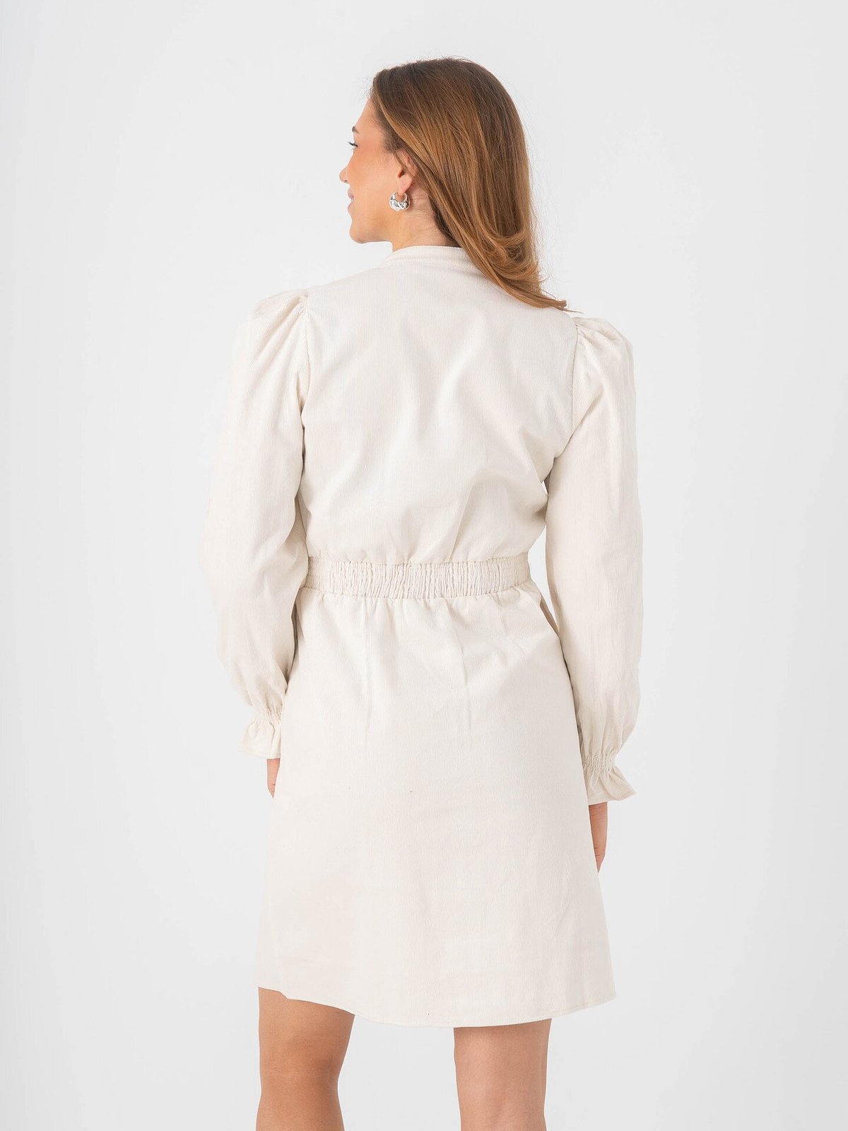 B.YOUNG Denord Vneck Dress Birch / White