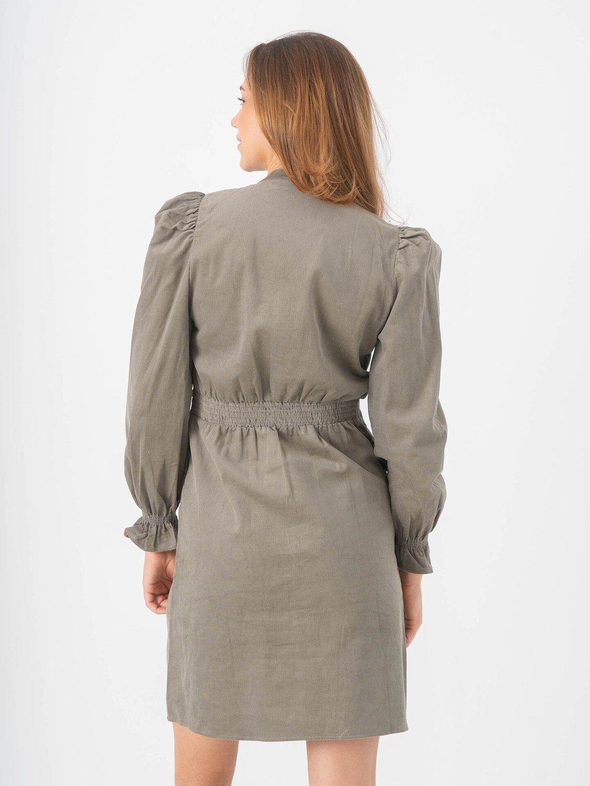 B.YOUNG Denord Vneck Dress Vetiver / Green