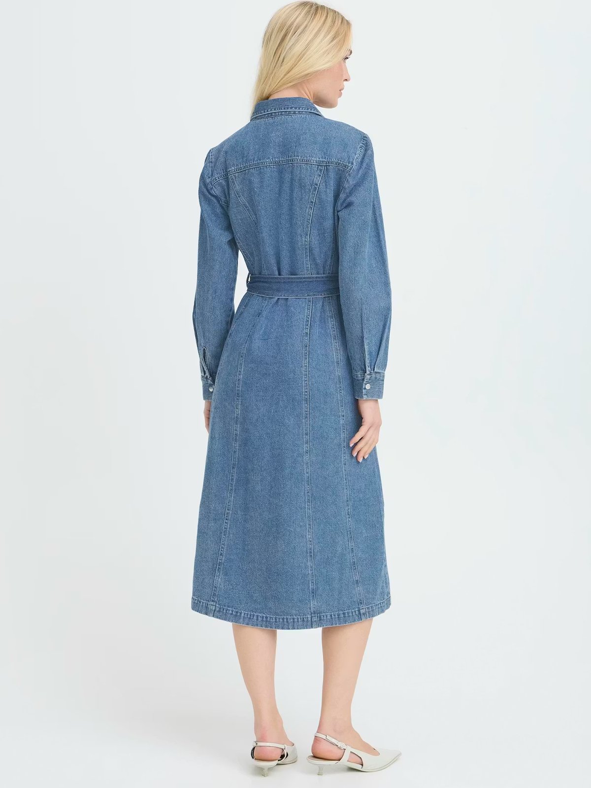 B.YOUNG Kapuca Dress Mid Blue Denim