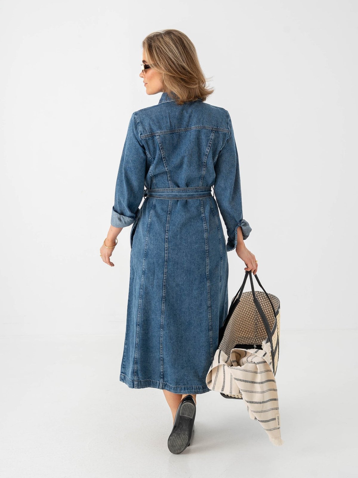B.YOUNG Kapuca Dress Mid Blue Denim