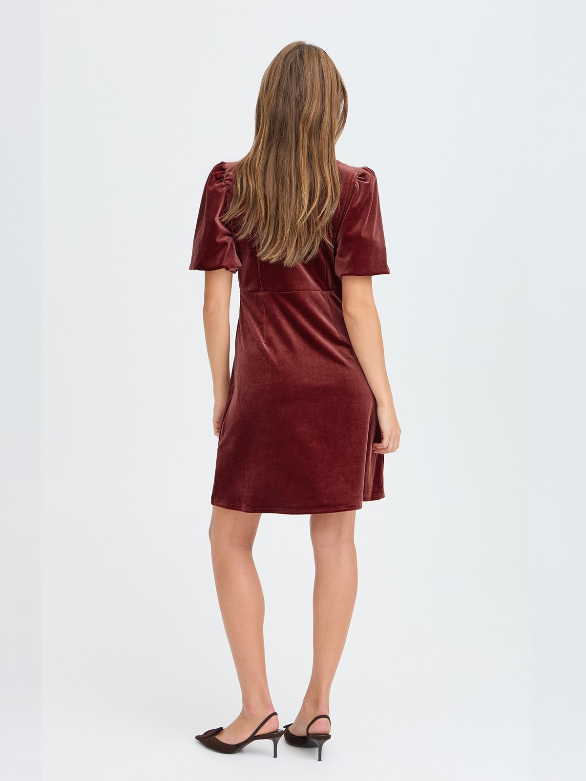 B.YOUNG Perlina Balloon Sleeve Dress Sun-dried Tomato