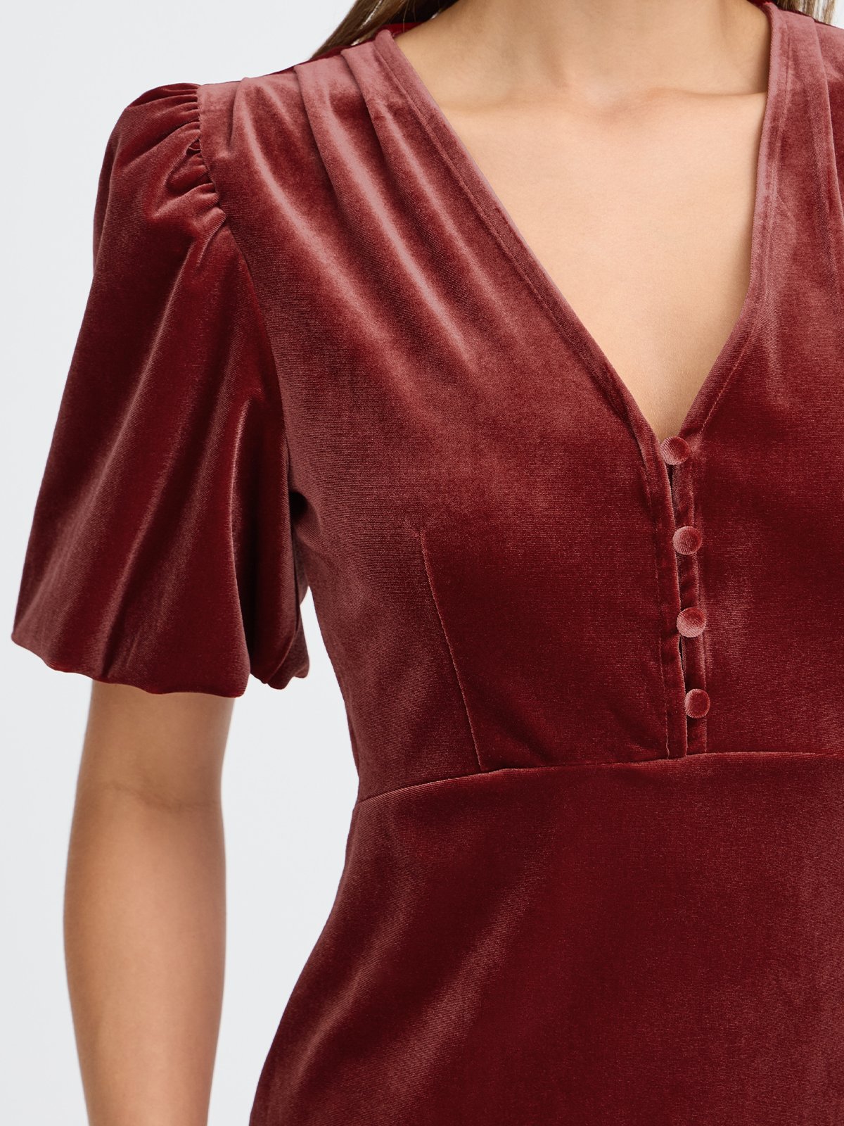 B.YOUNG Perlina Balloon Sleeve Dress Sun-dried Tomato