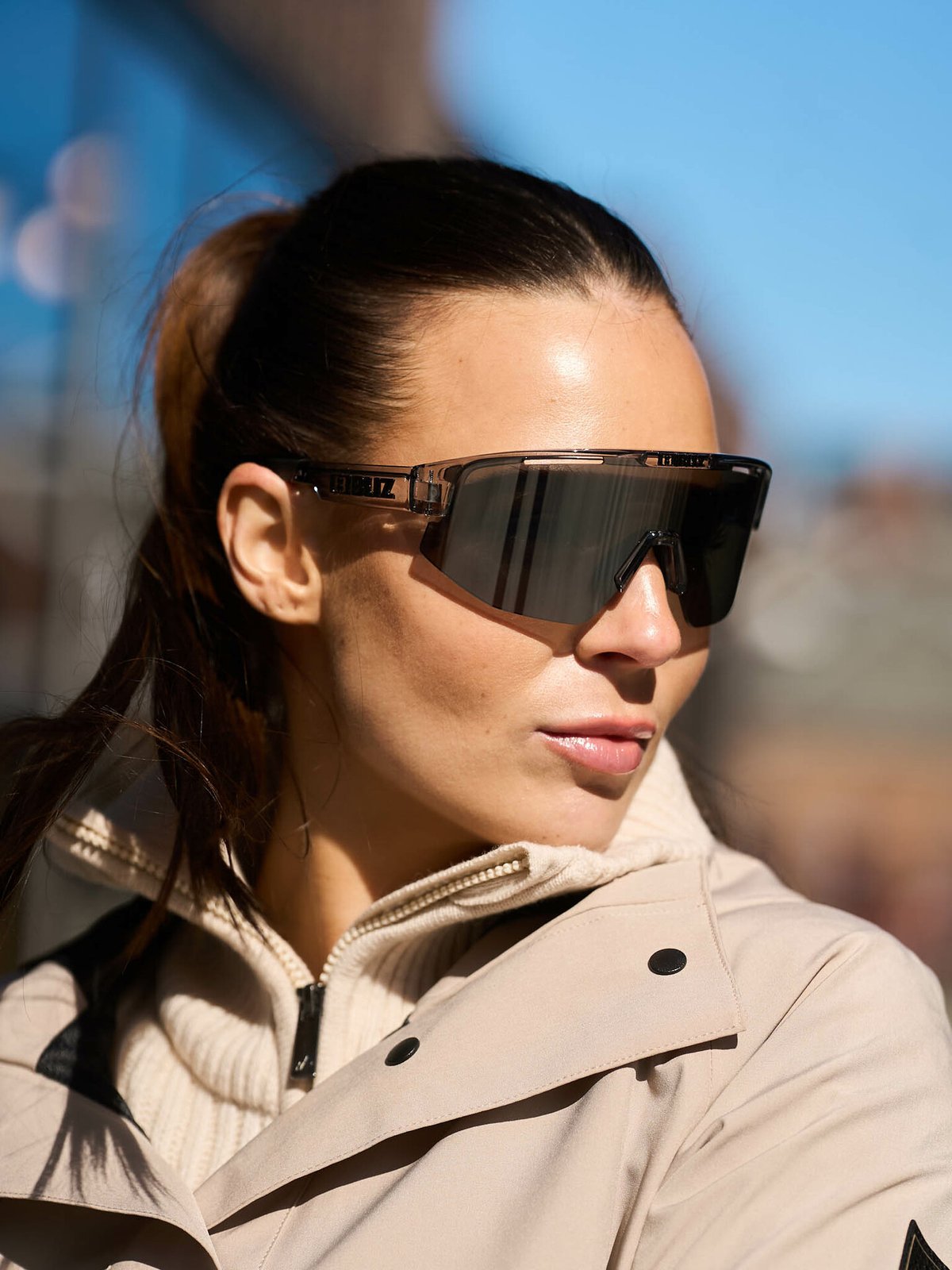 Bliz Matrix Ramme: Crystal Black / Glass: Smoke Silver