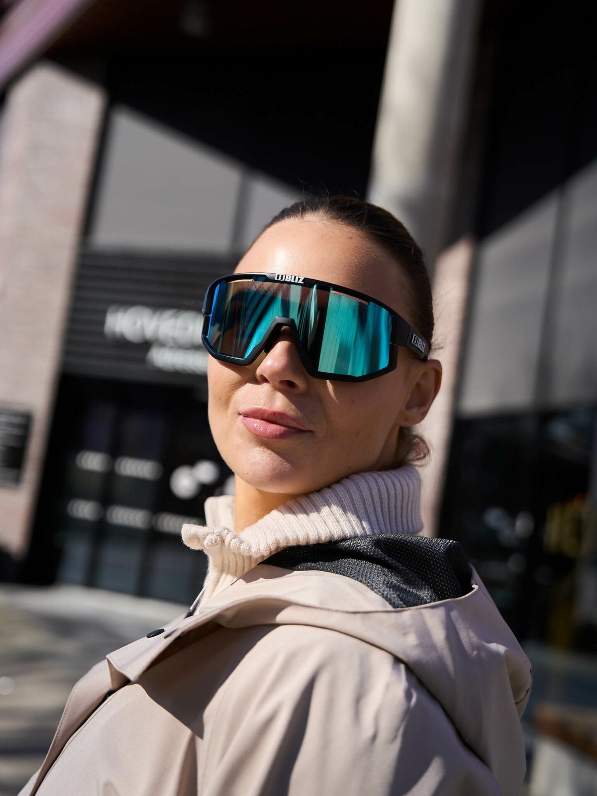 Bliz Fusion Ramme: Matt Black / Glass: Smoke Blue