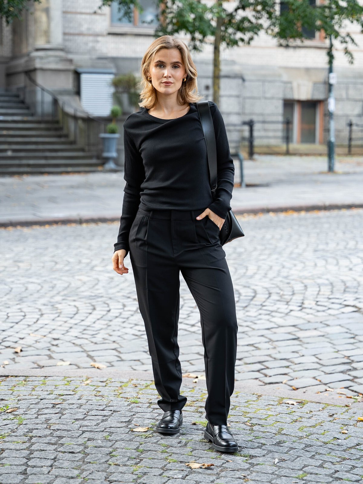 Comprimé Basic Rib Longsleeve Black