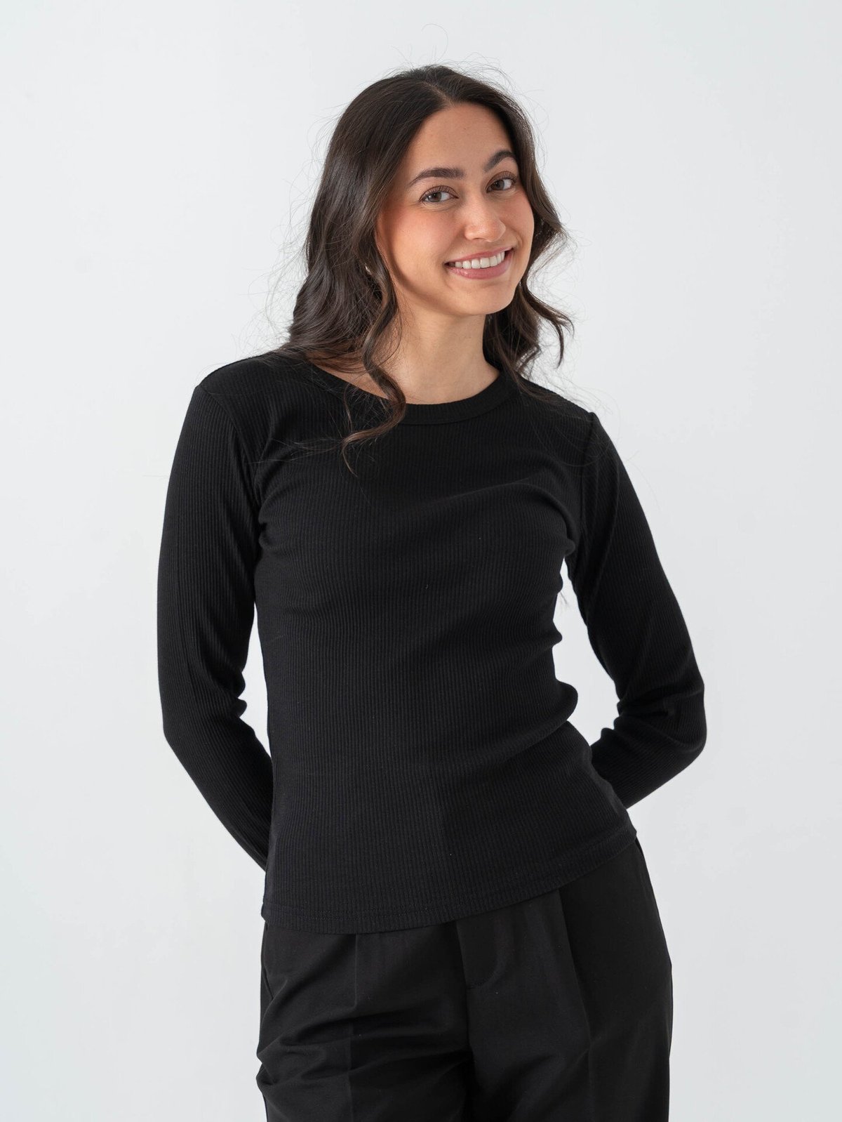 Comprimé Basic Rib Longsleeve Black