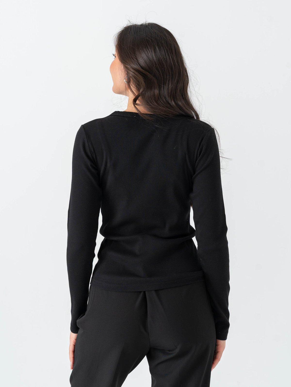 Comprimé Basic Rib Longsleeve Black