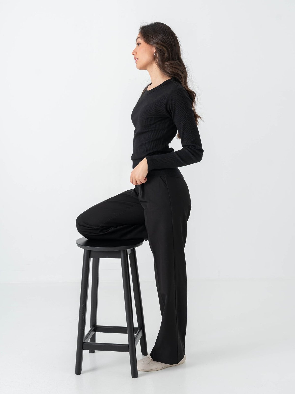 Comprimé Basic Rib Longsleeve Black