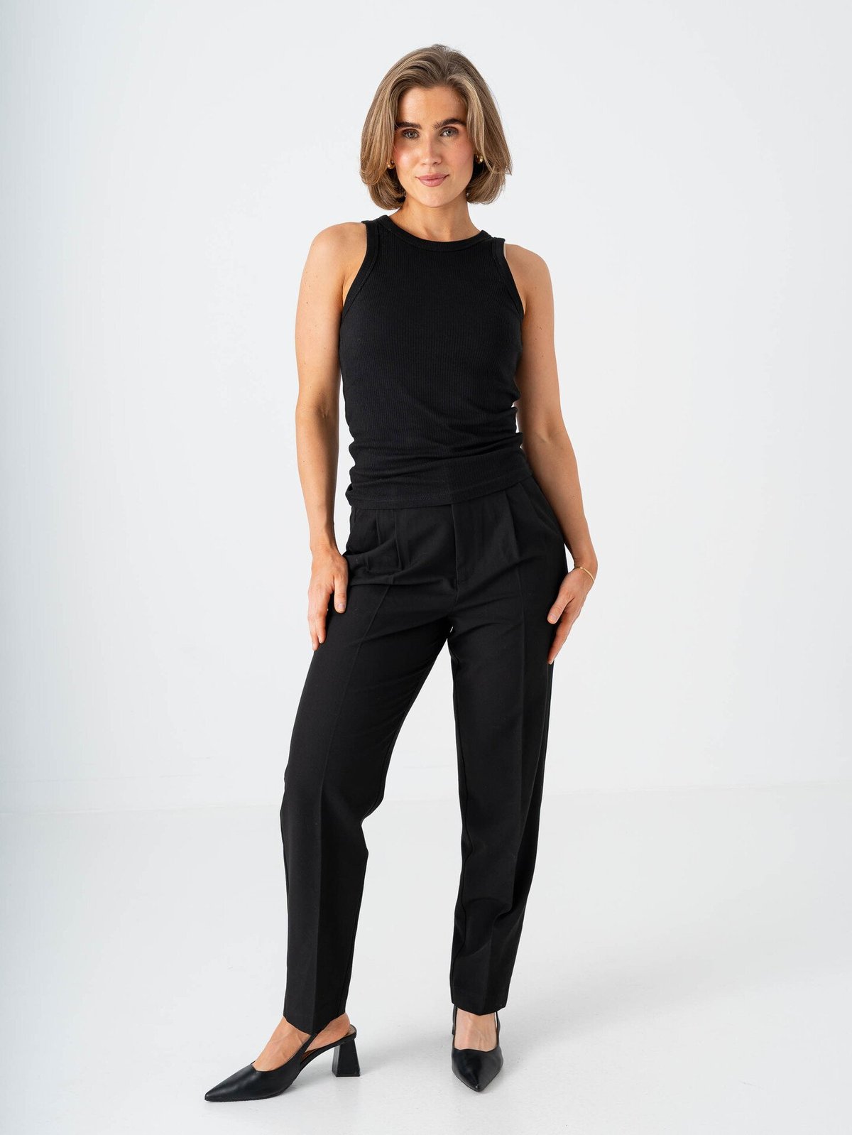 Comprimé Basic Rib Tank Top Black