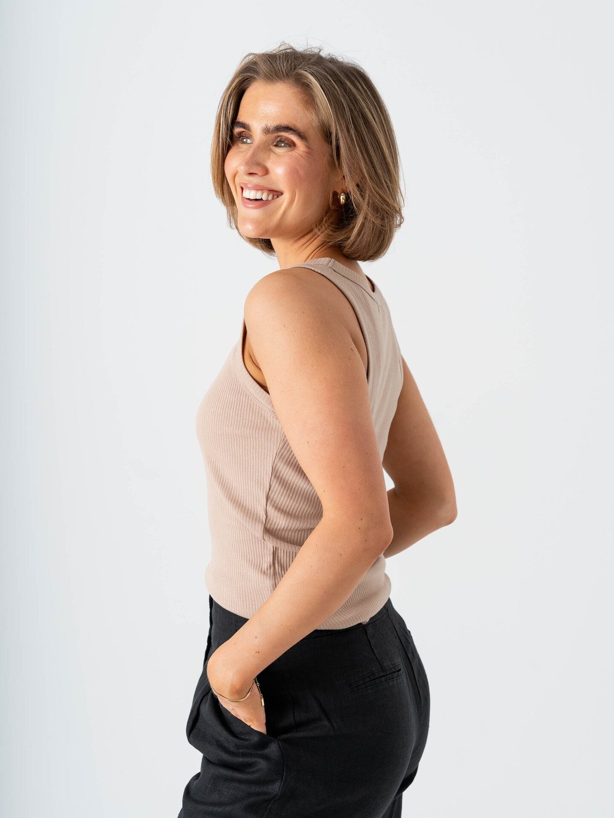 Comprimé Basic Rib Tank Top Nude