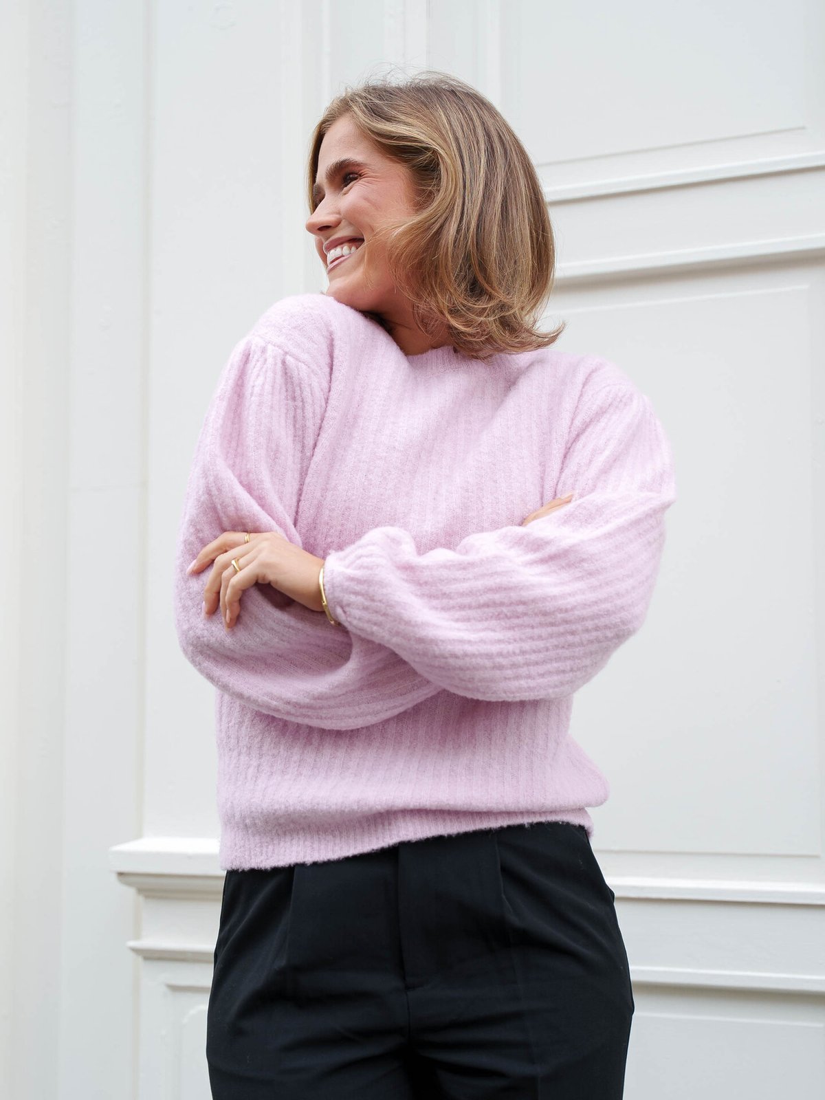 Comprimé Sleeve Sweater Soft Pink