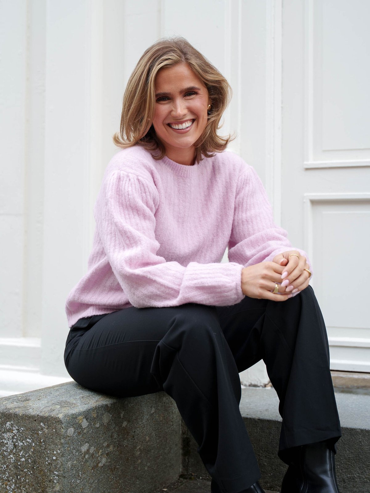 Comprimé Sleeve Sweater Soft Pink