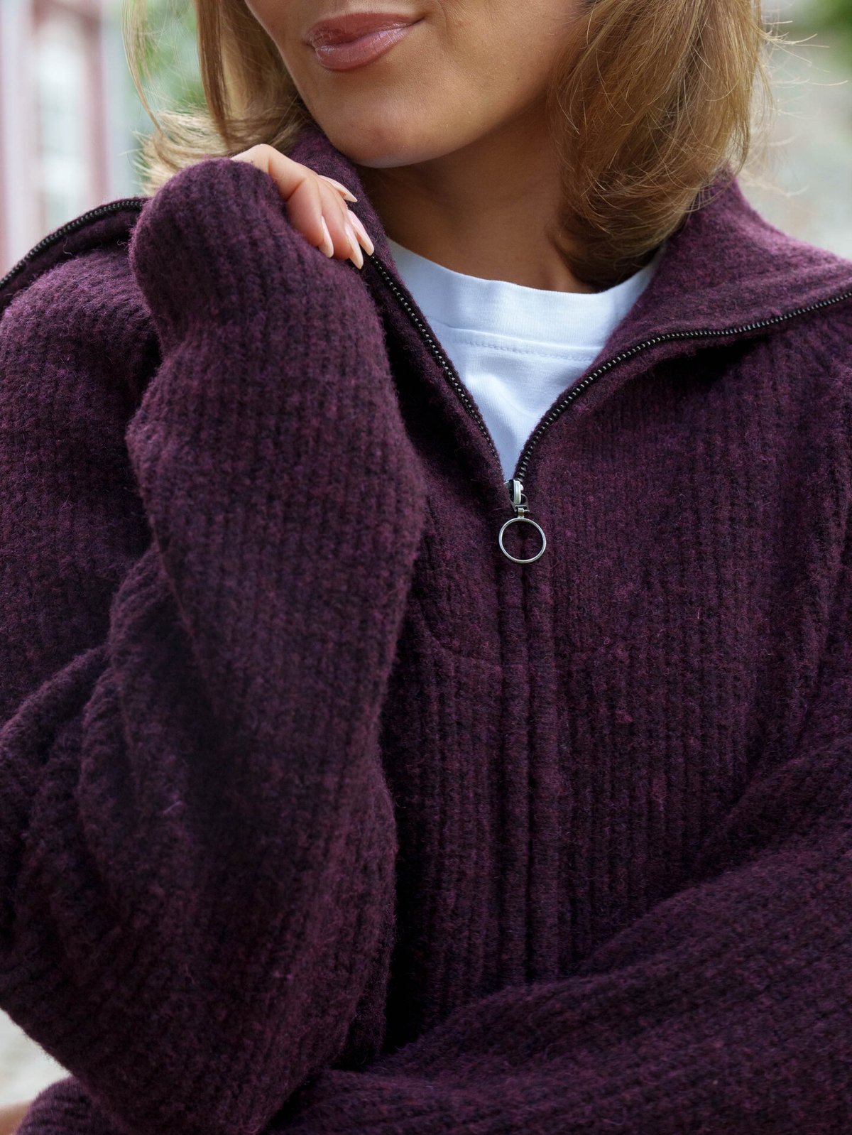 Comprimé Boucle Sweater Burgunder