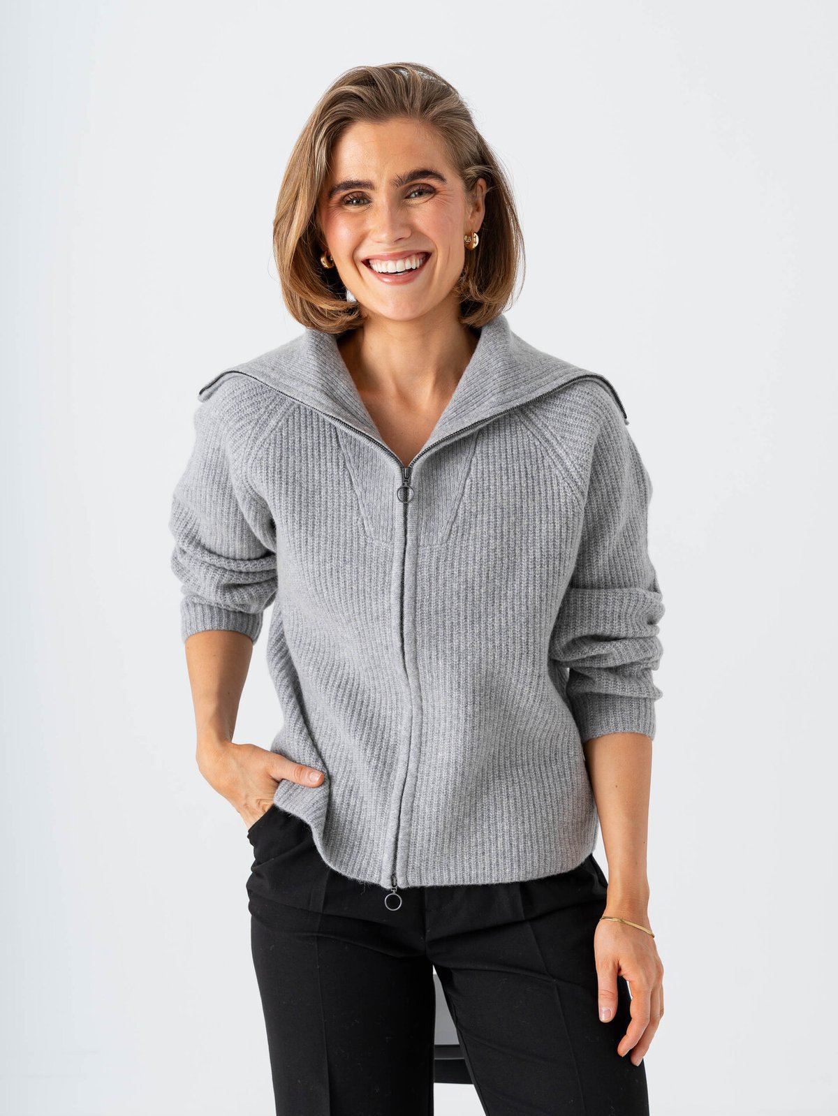 Comprimé Boucle Sweater Grey Melange