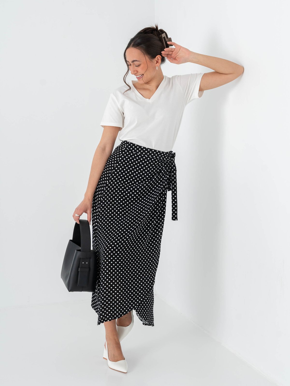 Comprimé Wrap Skirt Black / White